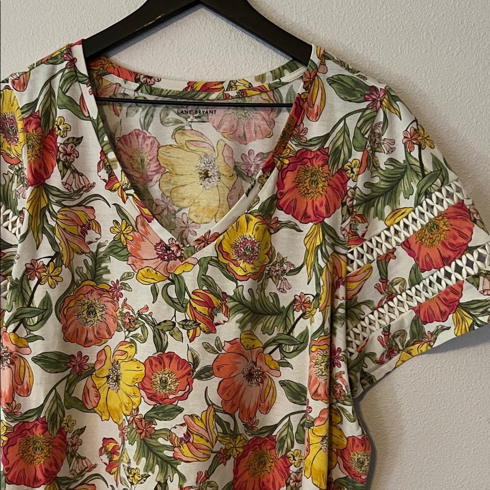 Lane Bryant Crochet-Detail V-Neck Top